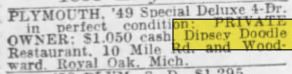 Dipsey Doodle - Dec 1951 Ad Mention Royal Oak Location (newer photo)